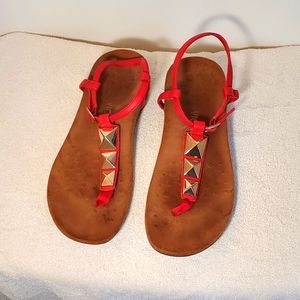 Vionic sandals, red, size 9